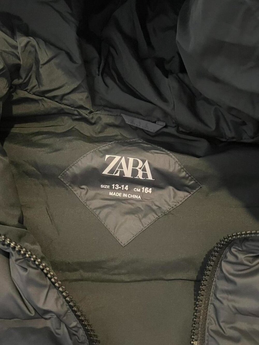 Zara Hooded Puffer Vest Navy, Women's XS Small, Kids 13-14, Like New - Picture 3 of 4